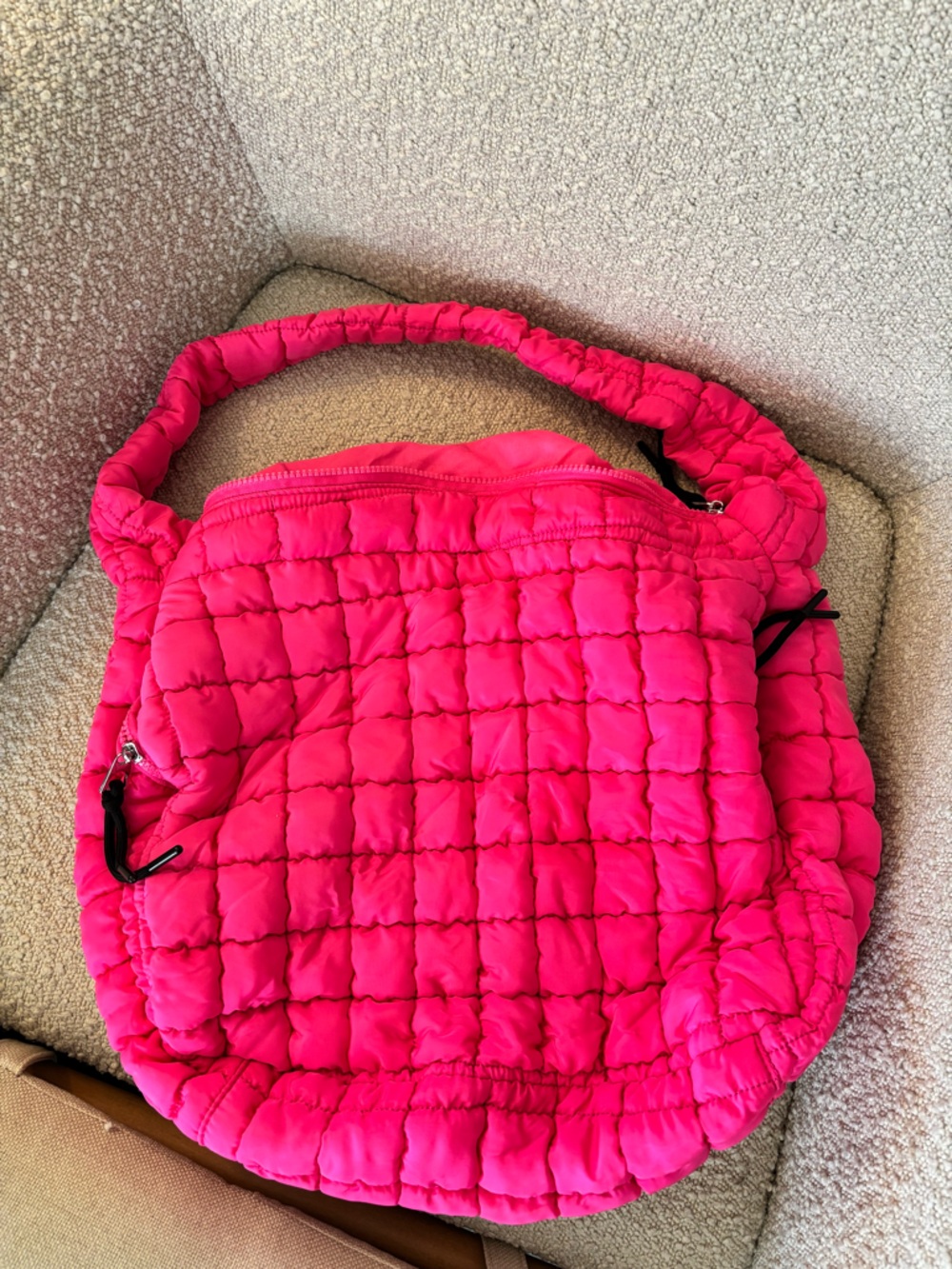 Pink Lily | Quilted Hot Pink Shoulder Bag